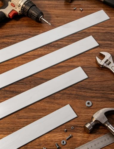 4pcs Cutable 304 Stainless Steel Flat Bar 1/8" Thickness,16" Length, 1" Width Metal Bar, Rectangular Brushed Finishing Trim Strips Sheet for DIY Craft Making - size: 16 x 1 x 1/8 Inch