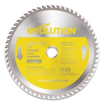 Evolution Power Tools 230BLADESS Stainless Steel Cutting Saw Blade, 9-Inch x 60-Tooth - size: 9 Inch, style: Stainless Steel