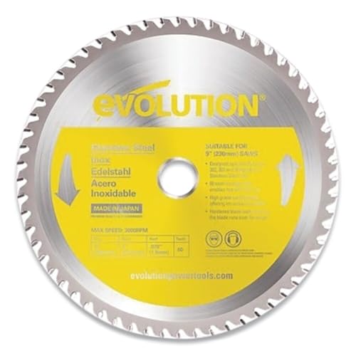 Evolution Power Tools 230BLADESS Stainless Steel Cutting Saw Blade, 9-Inch x 60-Tooth - size: 9 Inch, style: Stainless Steel