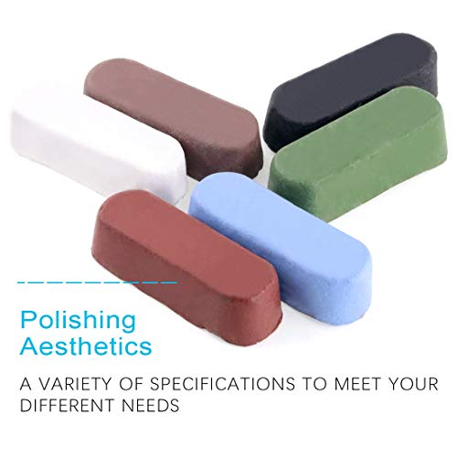 Swpeet 8-Pc Polishing Compound Kit, Including White Diamond, Red Rouge, Black Emery, Brown Tripoli, All Purpose Blue & Green Compounds for Buffing Polishing