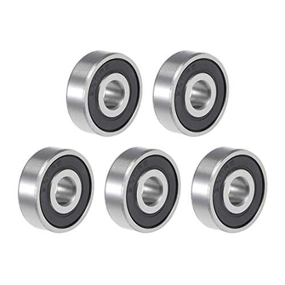 uxcell 626-2RS Deep Groove Ball Bearing 6x19x6mm Double Sealed ABEC3 5pcs - size: 6mmx19mmx6mm
