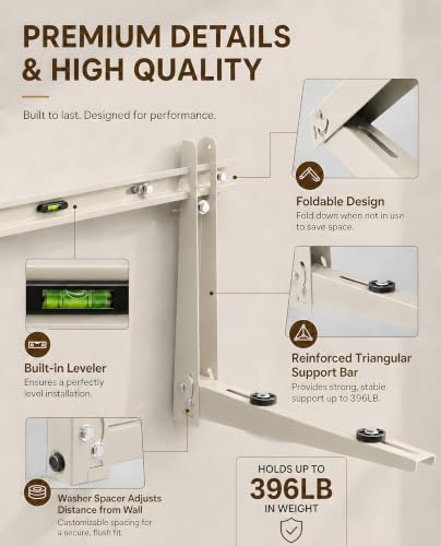Heavy Duty Mini Split Wall Mounting Bracket, 396 lb, Fits 7000–12000 BTU AC - size: 7000BTU-12000BTU