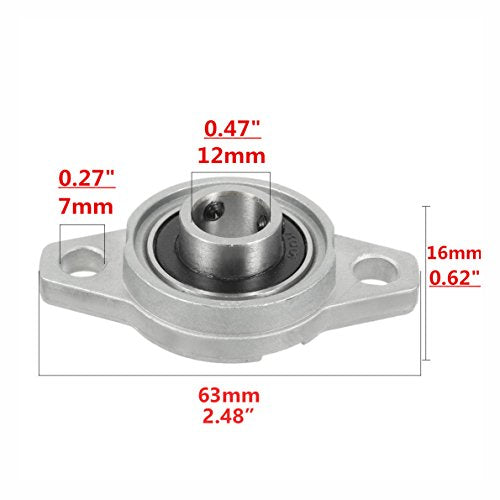 Pillow Block Bearing 4Pcs, 7/16" (12mm) ID Mounted Pillow Block Bearings, Zinc Alloy Steel Mounted Flange Bearing, Self Alignment, KFL001 - size: 7/16"(KFL001)