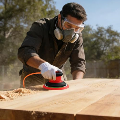 Proster 6" Air Orbital Sander Lightweight 12000 RPM Variable Speed 20pc Kit - size: 6 inch
