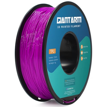 GIANTARM 95A TPU 3D Printer Filament 1.75mm, 1kg Spool, Purple, +/- 0.03mm - color: Tpu-purple 2