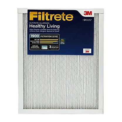 Filtrete 16x20x1 Air Filter, MERV 13 MPR 1900, Allergens, Bacteria, Viruses & Air Pollutants, 3-Month AC/Furnace Filters, Cleaner Air Reliable Airflow, 2 HVAC Filters(Act Size 15.62x19.62x0.78 in) - size: 16x20x1