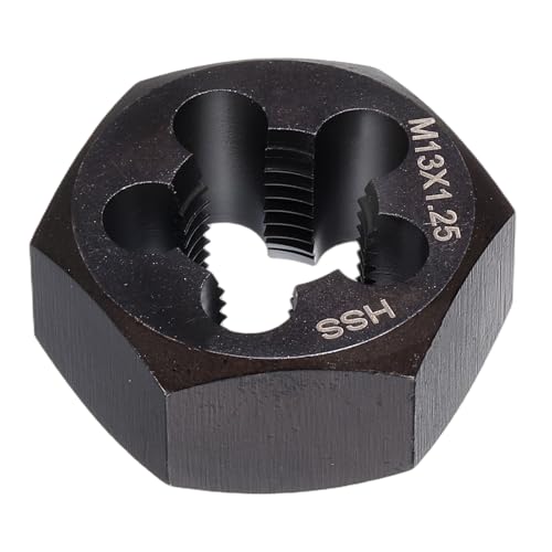 HARFINGTON Hex Threading Die M13 x 1.25 Metric Thread Right Hand High Speed Steel Rethreading Fixed Die Screw Cutting Tapping Repair Tool - size: M13 x 1.25