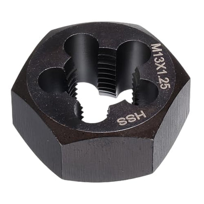 HARFINGTON Hex Threading Die M13 x 1.25 Metric Thread Right Hand High Speed Steel Rethreading Fixed Die Screw Cutting Tapping Repair Tool - size: M13 x 1.25