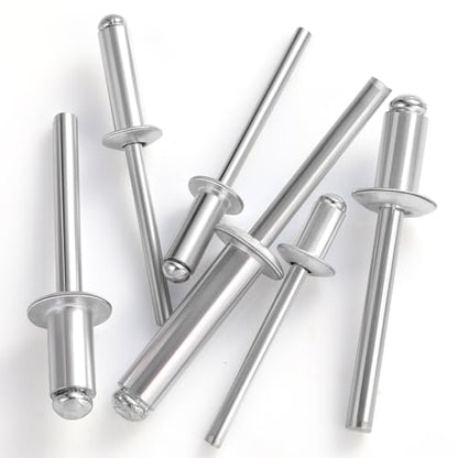 VGBUY (320Pcs) 1/8" x 1/4" Aluminum Blind Rivets, 3.2 x 6mm Pop Rivets,Rivets for Metal,Silver-(VG10101) - size: 1/8" x 1/4"(320pcs)