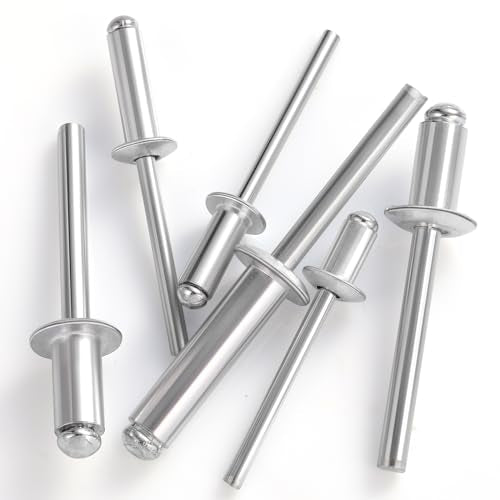 VGBUY (65Pcs) 1/4" x1/2" Aluminum Blind Rivets, 6.3 x 12mm Pop Rivets,Rivets for Metal,Silver-(VG10113) - size: 1/4" x 1/2"(65pcs)