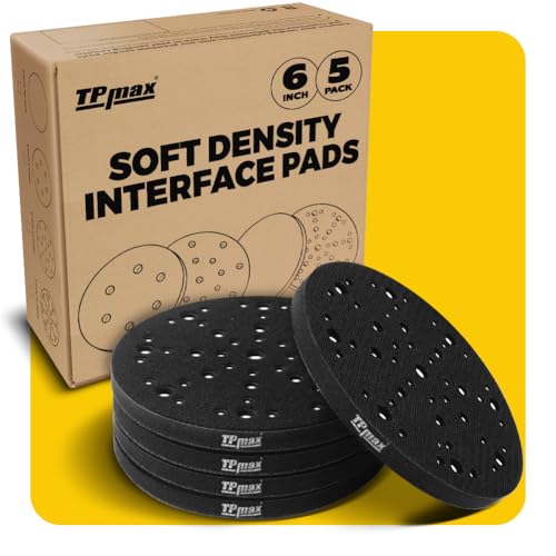 TPmax 6 Inch 49 Hole Sanding Interface Pads Hook & Loop Foam Pads for Orbital Sander Woodworking 5 Pack - size: 49 Hole