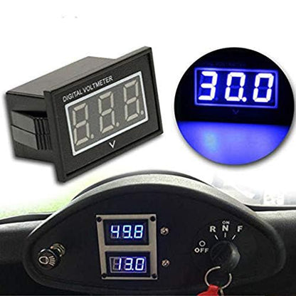 RDBS LED Digital Voltage Battery Gauge for Golf Cart Blue