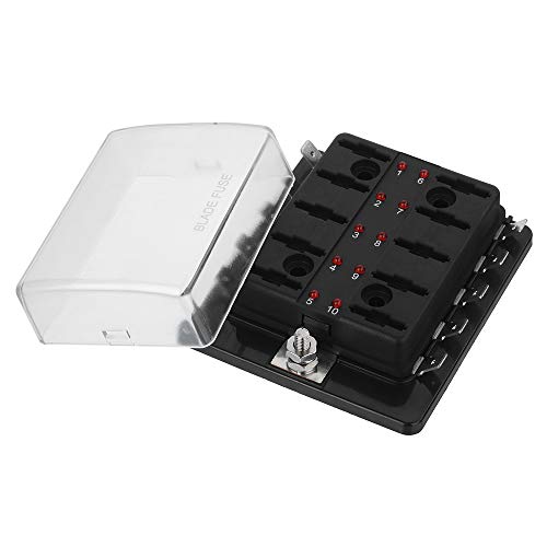 10 Way DC 12~32V Blade Fuse Box Holder Fuse Block - size: 10 way