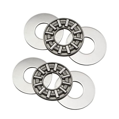 2 Sets AXK1024 Thrust Needle Roller Bearings with Washers 10mm Bore 24mm OD 4mm Width (2 x Bearings + 4 x Washers) - size: AXK1024