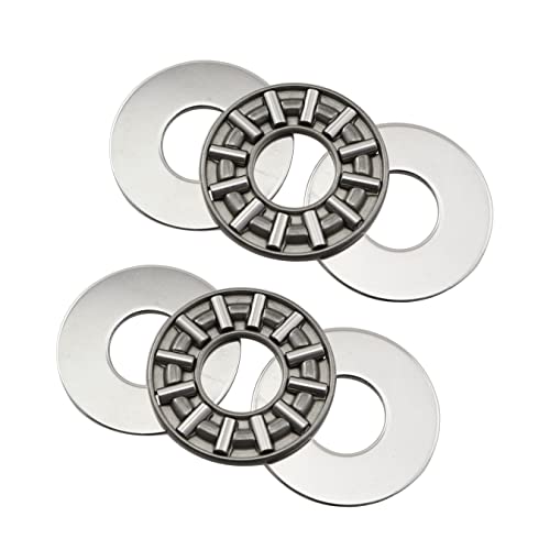 2 Sets AXK1024 Thrust Needle Roller Bearings with Washers 10mm Bore 24mm OD 4mm Width (2 x Bearings + 4 x Washers) - size: AXK1024