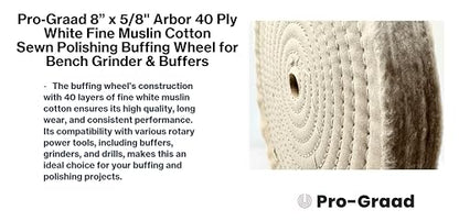 Buffing Wheel 8" x 5/8", 40 Ply, 2 Pack