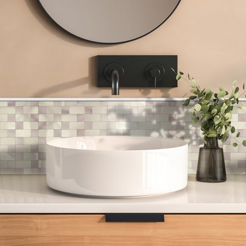 Yipscazo Peel and Stick Backsplash Tile, Stick on Stainless Steel Backsplash Metal Tiles for Kitchen Walls in Champagne Gold (12''x12'',10 Sheets) - color: Champagne Gold