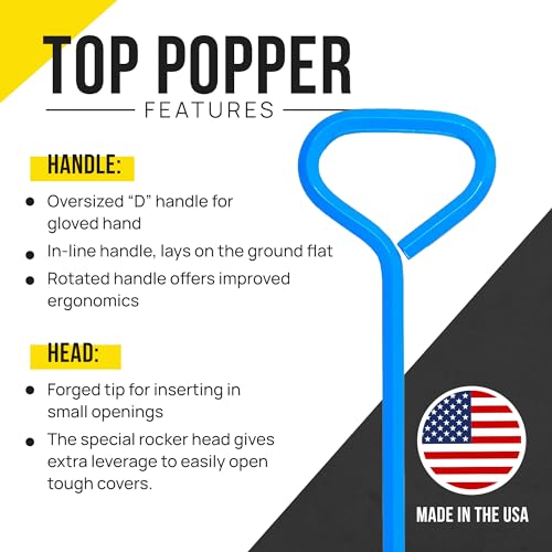 T&T Tools 36-Inch Top Popper Manhole Hook Tool - Inline Handle, 5/8" Hex - size: 36-Inch, style: Inline Handle