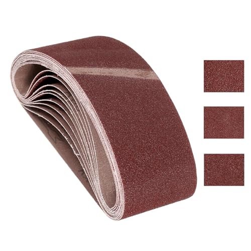 12 Pcs Sanding Belts 3 x 18 Inch 80/120/150 Grit - size: 3 x 18 inch