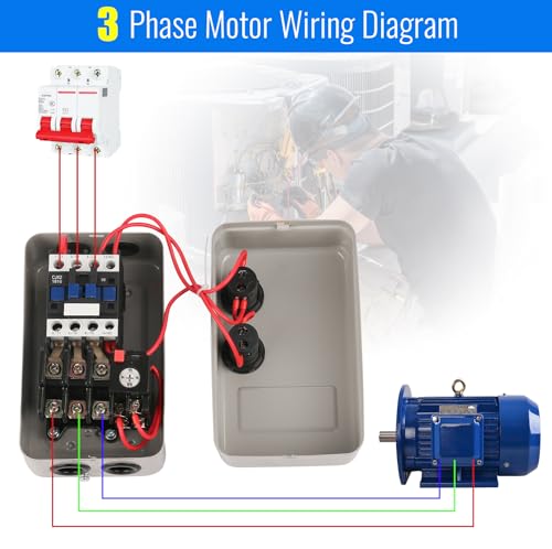 Magnetic Electric Motor Starter - 380V 11KW 25-45AMP - 15 HP 3 Phase Magnetic Starter for Motors (Button Switch) - style: 380V 11KW 15 HP 3 Phase(Button Switch)