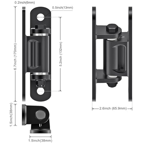 Insaga Heavy Duty Gate Hinge with Bearing, 6.7'' Weld On or Bolt On Hinge, 6mm Thick Carbon Steel 1100lb Capacity 90° /180° Smooth Opening for Metal/Wood Gates (Bolt Hinge Powder coated-90°-2Pack) - color: Bolt hinge powder coated-90°-2Pack