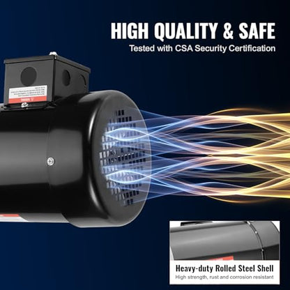 VEVOR 2HP Electric Motor 3450 RPM, AC 230V/460V, 56C Frame, Air Compressor Motor 3-Phase, 5/8" Keyed Shaft, CW/CCW Rotation for Agricultural Machinery and General Equipment - size: 2P-5/8" Shaft
