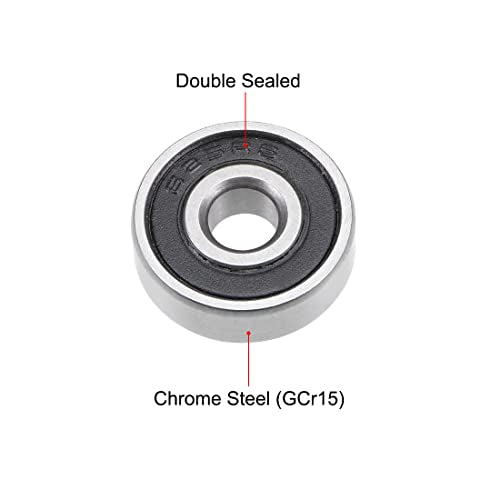 uxcell 625-2RS Deep Groove Ball Bearing 5x16x5mm Double Sealed ABEC-3 Bearings 5-Pack - size: 5mmx16mmx5mm