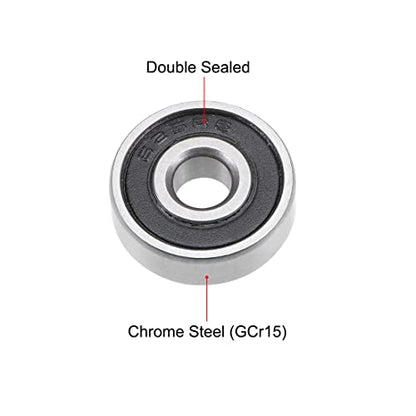 uxcell 625-2RS Deep Groove Ball Bearing 5x16x5mm Double Sealed ABEC-3 Bearings 5-Pack - size: 5mmx16mmx5mm
