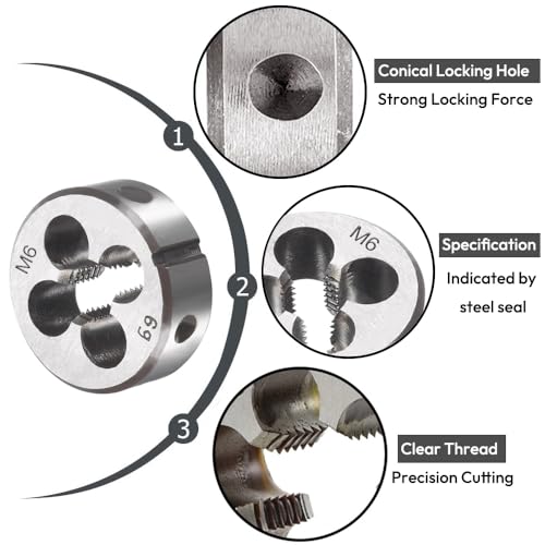 M6 X 1.0 Metric Tap and Die Set, Threading Tap Die Set - color: m6*1