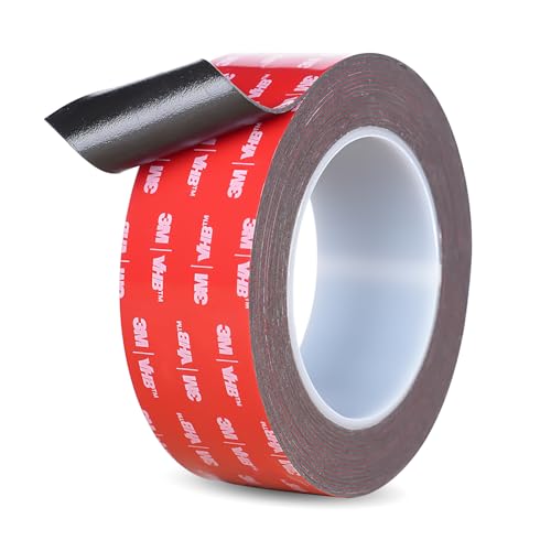 Double Sided Tape Heavy Duty, Waterproof Mounting Foam Tape, 16.5ft Length, 1.57in Width, High Temperature Resistant Adhesive Tape for Car, LED Strip Light, Office Decor, Uses VHB 5952 Raw Material - size: 1.57in x 16.5ft
