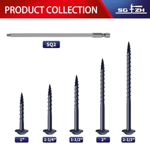 Pocket Hole Screws #8 x 1-1/2" (316Pcs) 2lb. Carbon Steel, Blue, Washer Head, Coarse Thread, Square Drive,150MM Drive Bit Included - color: Blue, size: #8 x 1-1/2"