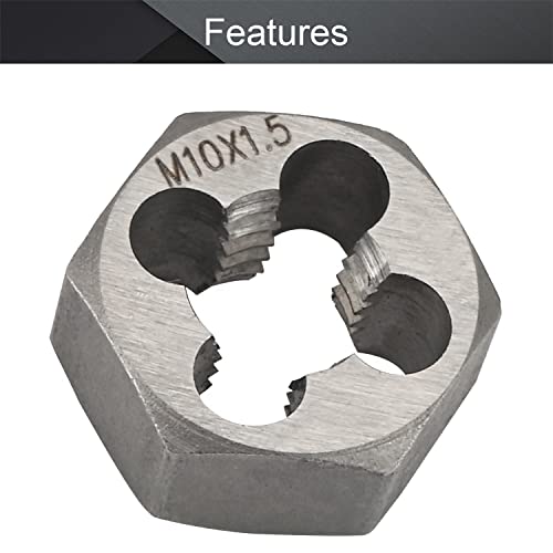 Utoolmart Hex Rethreading Die, M10 x 1.5 Pitch, Carbon Steel Thread Die, Hex Rethreading Die Machine Thread Die, Hexagon Taper Pipe Die - size: M10×1.5 Fine Teeth