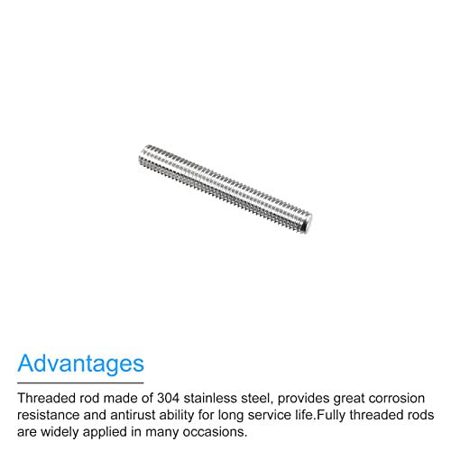 MECCANIXITY Fully Threaded Rod M5 x 35mm 0.8mm Thread Pitch 304 Stainless Steel Right Hand Threaded Rods Bar Studs 5 Pack - size: M5 x 35mm