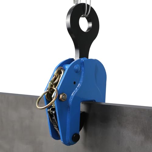 Vertical Plate Lifting Clamp,4400lbs Capacity Heavy Duty Steel Plate Clamp 2T with 0.8 Inch Jaw Opening, Industrial Lifting Clamp for Sheet Metal and Steel Plate Handling - color: 4400lbs-vertical - Non-rotating Ring