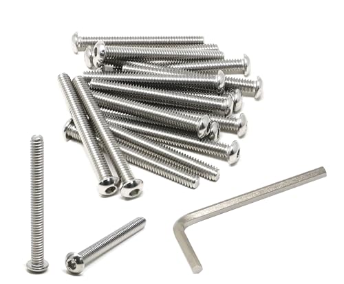 iexcell 20 Pcs 1/4-20 x 2-1/2" Stainless Steel 304 Hex Socket Button Head Cap Screws Bolts Kit - size: 1/4-20 x 2-1/2"