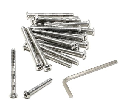 iexcell 20 Pcs 1/4-20 x 2-1/2" Stainless Steel 304 Hex Socket Button Head Cap Screws Bolts Kit - size: 1/4-20 x 2-1/2"