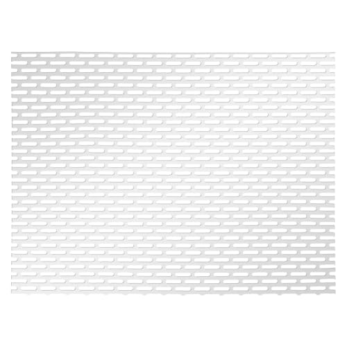 PH PandaHall 1pcs Perforated Metal Sheets Aluminum Perforated Sheet, 16x12 inch Expanded Metal Mesh Opening Oblong Holes for Ventilation Grill Industrial Protection DIY Decoration