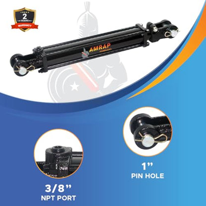 2.5x16 Hydraulic Cylinder - 2.5 Bore 16 Stroke Double Acting Tie Rod Hydraulic Cylinder 2500 PSI - size: 2.5x16
