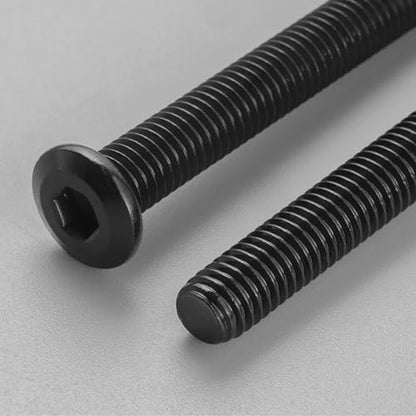 M8-1.25 x 60mm Flat Head Hex Socket Cap Screws Bolts 10Pcs, M8 Bolt 304 Stainless Steel Black Zinc Plated, Full Thread, with Hex Spanner - size: M8 x 60mm