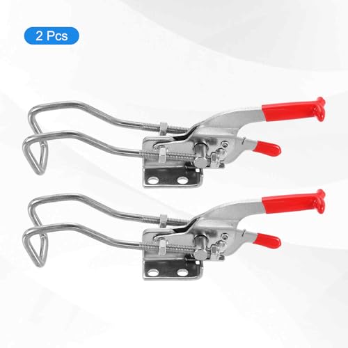 HARFINGTON 2pcs 431 Toggle Latch Clamp M6 x 50mm 772lbs Holding Capacity Adjustable Quick Release Pull Latches 304 Stainless Steel Hasp Clamps for Smoker Lid Jig Tool Box Case Doors
