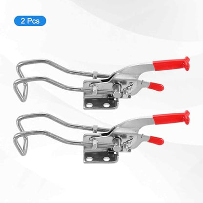 HARFINGTON 2pcs 431 Toggle Latch Clamp M6 x 50mm 772lbs Holding Capacity Adjustable Quick Release Pull Latches 304 Stainless Steel Hasp Clamps for Smoker Lid Jig Tool Box Case Doors