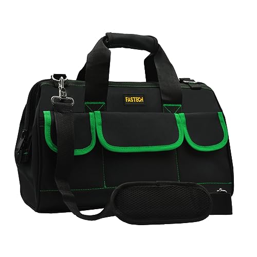 FASTECH 22 Inch Tool Bag With Comfortable Shoulder Straps, Waterproof Wide Mouth Tool Kit, Tool Storage Package For Men/Women (22IN Green) - color: Green, size: 22IN