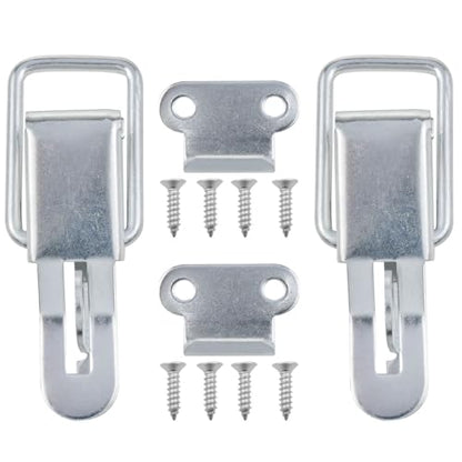 Lovelysp Stainless Steel Spring Loaded Toggle Latch Tool Box Hood Locks Latches with Mounting ScrewsSilver Catch Hasp Clamp Clip Lock for Cabinets Wooden Cases, etc. 2PCS