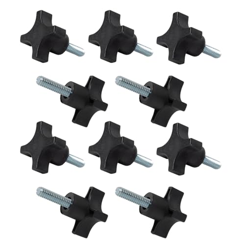 POWERTEC 10 Pack 5/16"-18 4 Point Knobs with 1" Threaded Stud, Thumb Screw Knobs with bolts for Lawn Mower, Umbrella Base, Woodworking Tools & Jigs, Clamps (QNB3009-P2) - style: 5/16", 4-Point, 1" Stud