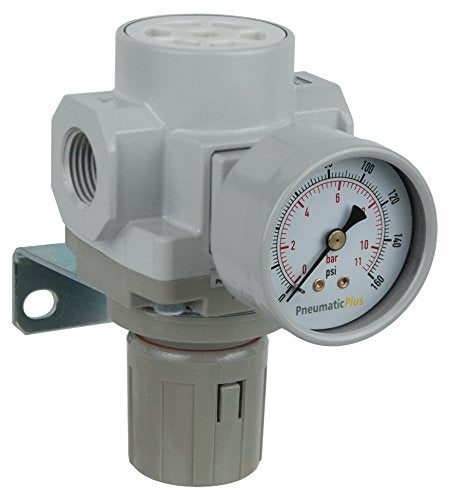 PneumaticPlus SAR400-N04BG Compressed Air Pressure Regulator, 1/2" NPT - size: 1/2" NPT