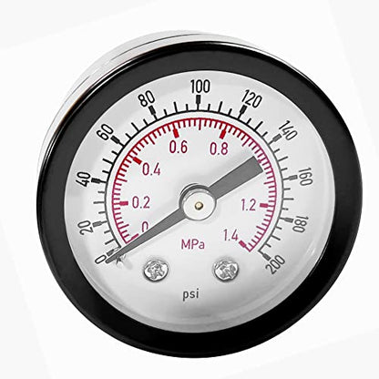 Beduan Air Pressure Gauge for Air Compressor 1-1/2" Dial Center Back Mount, 1/8" NPT,0-200 Psi - size: 1/8" NPT, style: 200 Psi