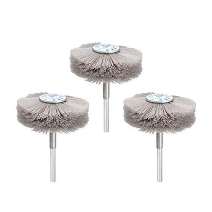 uxcell Abrasive Nylon Wheels Brush 320 Grits with 1/4 Inch Shank for Polish Grinder 3pcs - style: 320 Grits