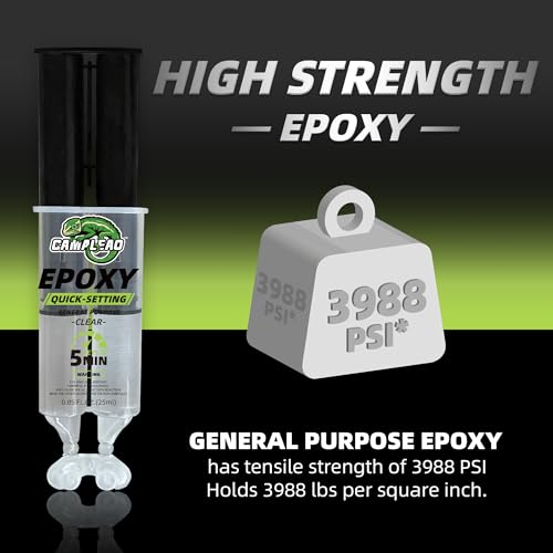2 Part Epoxy Glue - Dries Clear, 5 Minute Epoxy with 2 Mixing Kits - size: 25ml - 2 Pack
