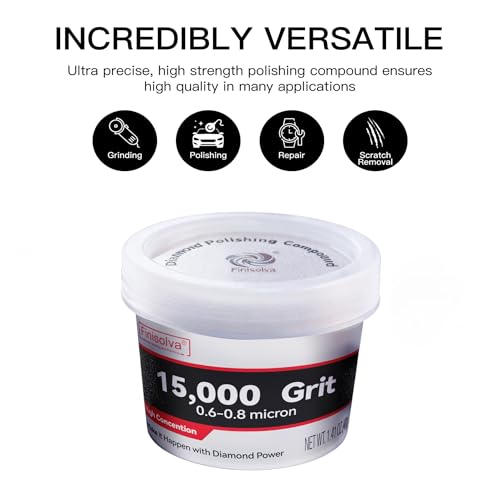 Diamond Paste Polishing Compound, 15,000 Grit, 40 G/1.41 Oz, Mirror Finish - size: 15,000Grit, style: 1.41 oz (40g)