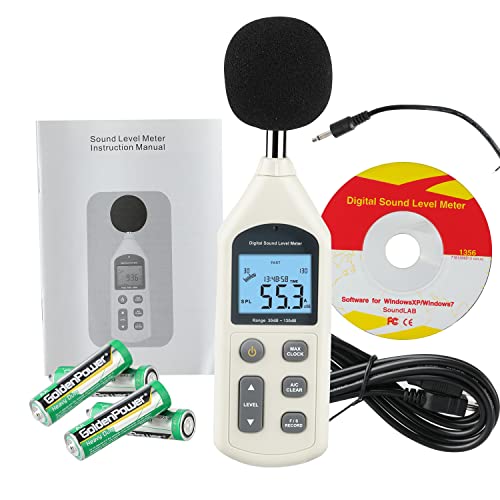 Decibel Meter, Professional Sound Level Meter with Backlight Display, USB Available SPL Meter 30 to 130dB, EC651 & ANSI S1.4 Standards A/C Weighted Sound Meter, Noise Meter with Records to 4700 - color: USB Version
